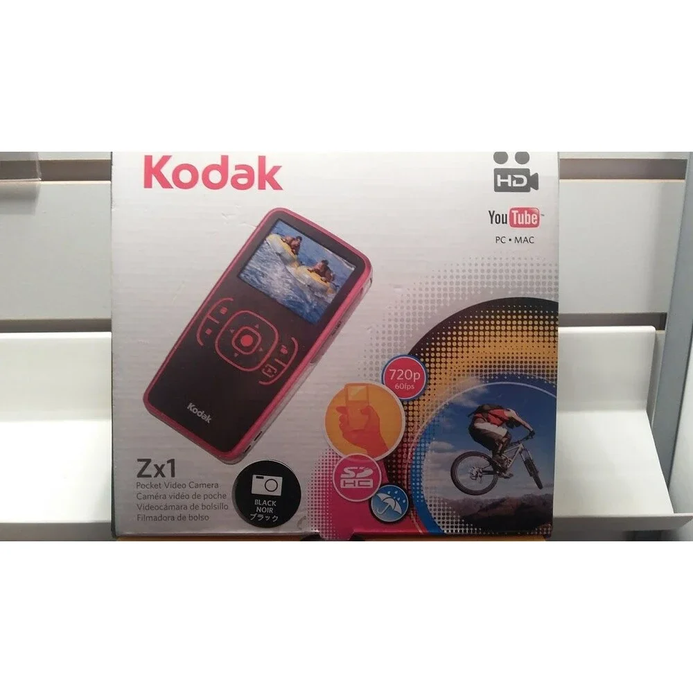 Kodak Zx1 Pocket Video Camera Black 720p HD Weather Resistant Easy Share YouTube